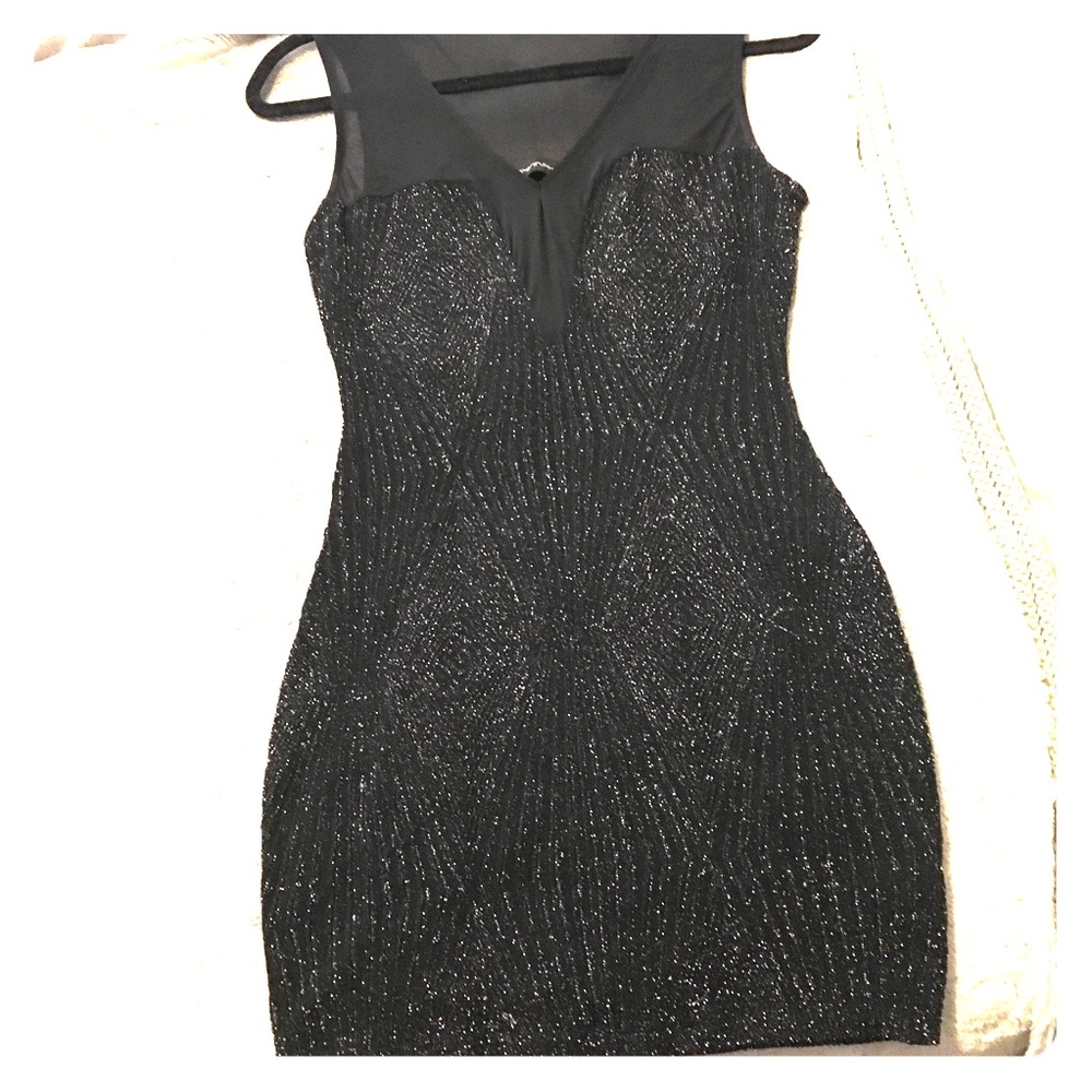 Black sparkle mini dress
